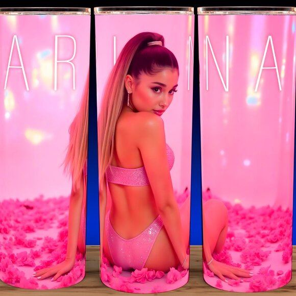 Glow in the Dark Ariana Grande Pink Rose Cup Mug Tumbler 20oz - Picture 2 of 4